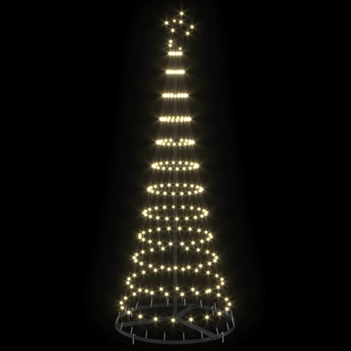 Led Ziemassvētku Koks Silti Balts 138.5 X 138.5 X 399 Cm Metāla Vidaxl