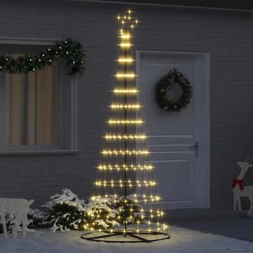 Led Ziemassvētku Koks Silti Balts 138.5 X 138.5 X 399 Cm Metāla Vidaxl