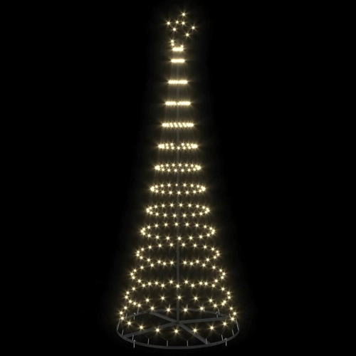 Led Ziemassvētku Koks Silti Balts 138.5 X 138.5 X 399 Cm Metāla Vidaxl