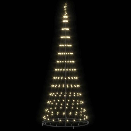 Led Ziemassvētku Koks Silti Balts 138.5 X 138.5 X 399 Cm Metāla Vidaxl
