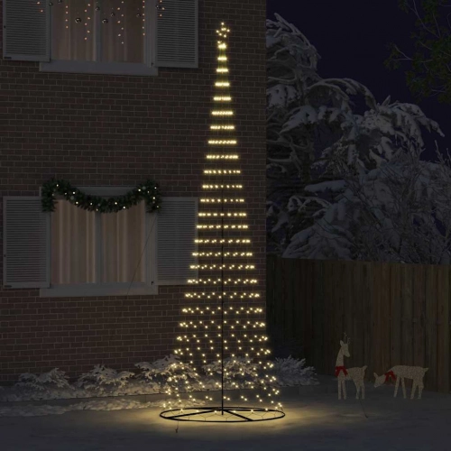 Led Ziemassvētku Koks Silti Balts 138.5 X 138.5 X 399 Cm Metāla Vidaxl
