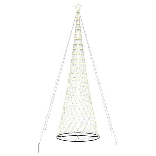 Led Ziemassvētku Koks Silti Balts 138.5 X 138.5 X 399 Cm Metāla Vidaxl