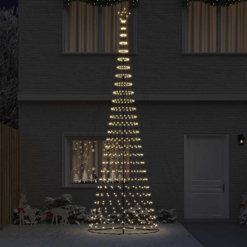 Led Ziemassvētku Koks Silti Balts 138.5 X 138.5 X 399 Cm Metāla Vidaxl
