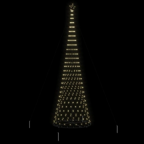 Led Ziemassvētku Koks Silti Balts 138.5 X 138.5 X 399 Cm Metāla Vidaxl