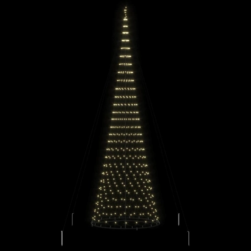 Led Ziemassvētku Koks Silti Balts 138.5 X 138.5 X 399 Cm Metāla Vidaxl