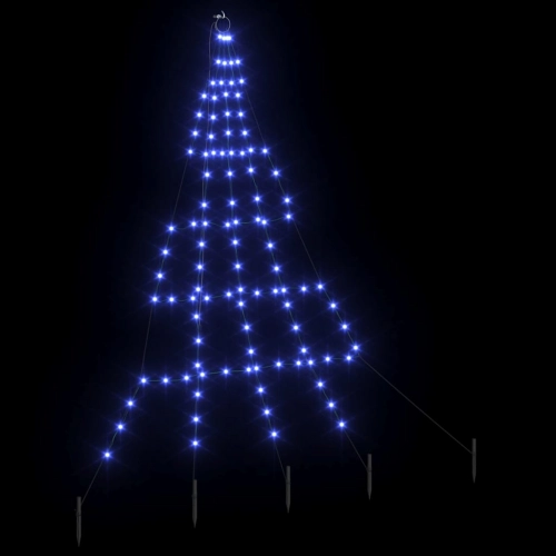 Led Ziemassvētku Koks Su 112 Led Zila 511 Cm Metāla Vidaxl