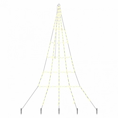Led Ziemassvētku Koks Su 168 Led Silti Balts 511 Cm Metāla Vidaxl