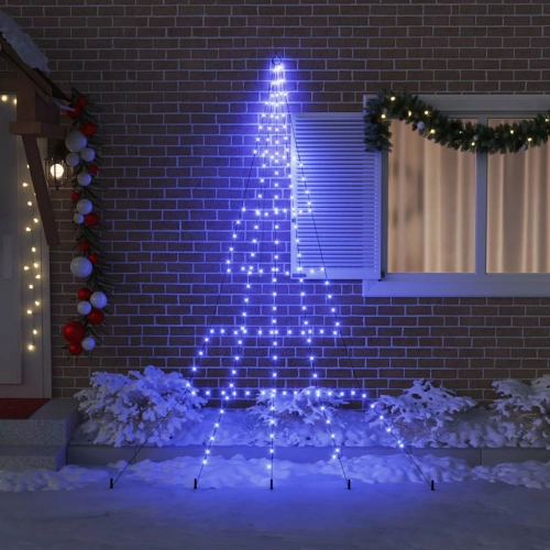 Led Ziemassvētku Koks Su 168 Led Zila 511 Cm Metāla Vidaxl