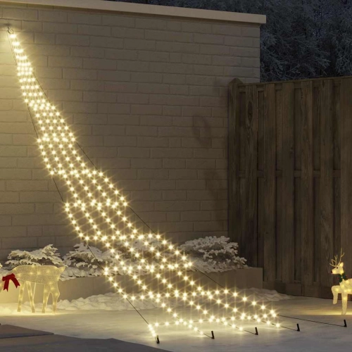 Led Ziemassvētku Koks Su 276 Led Silti Balts 511 Cm Metāla Vidaxl