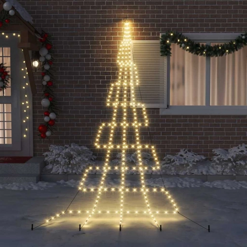 Led Ziemassvētku Koks Su 276 Led Silti Balts 511 Cm Metāla Vidaxl