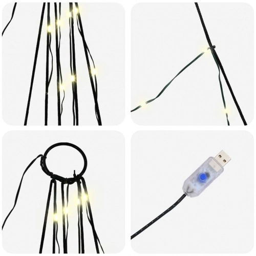 Led Ziemassvētku Koks Su 276 Led Silti Balts 511 Cm Metāla Vidaxl