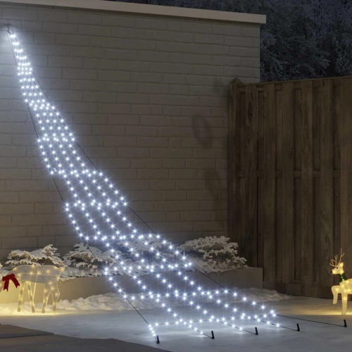 Led Ziemassvētku Koks Su 276 Led Vēsi Balts 511 Cm Metāla Vidaxl