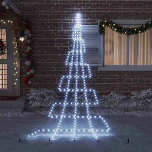 Led Ziemassvētku Koks Su 276 Led Vēsi Balts 511 Cm Metāla Vidaxl