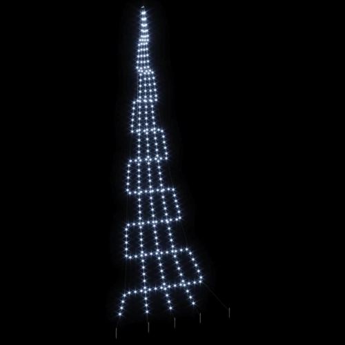 Led Ziemassvētku Koks Su 276 Led Vēsi Balts 511 Cm Metāla Vidaxl