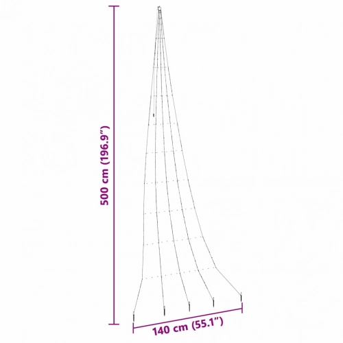 Led Ziemassvētku Koks Su 276 Led Vēsi Balts 511 Cm Metāla Vidaxl