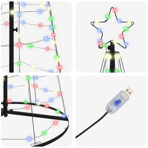 Led Ziemassvētku Koks Su 390 Led Daudzkrāsains 250 Cm Dzelzs Vidaxl