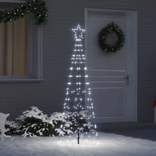 Led Ziemassvētku Koks Su 390 Led Vēsi Balts 250 Cm Dzelzs Vidaxl