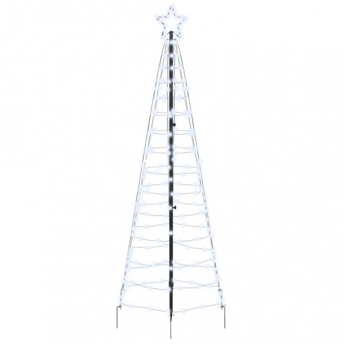 Led Ziemassvētku Koks Su 390 Led Vēsi Balts 250 Cm Dzelzs Vidaxl