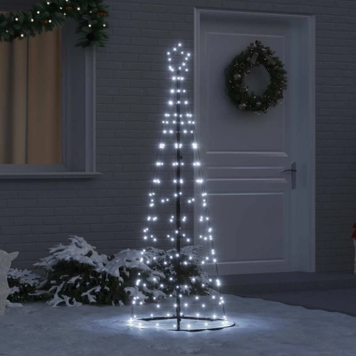 Led Ziemassvētku Koks Su 390 Led Vēsi Balts 250 Cm Dzelzs Vidaxl