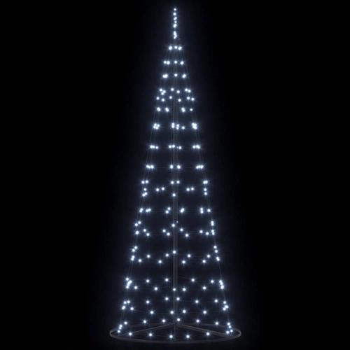 Led Ziemassvētku Koks Su 390 Led Vēsi Balts 250 Cm Dzelzs Vidaxl