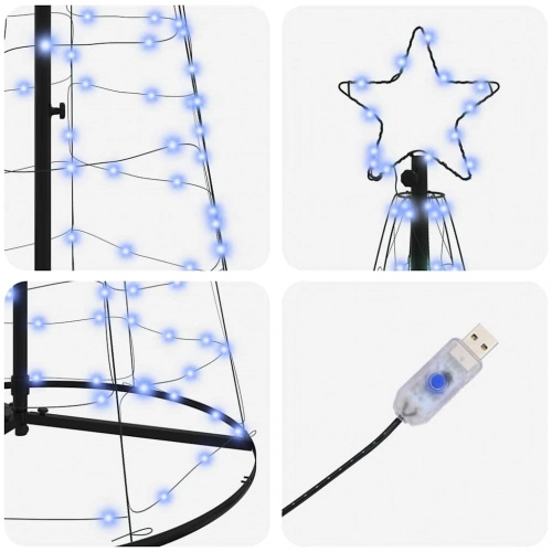 Led Ziemassvētku Koks Su 800 Led Ar Statīvu Zila 400 Cm Dzelzs Vidaxl
