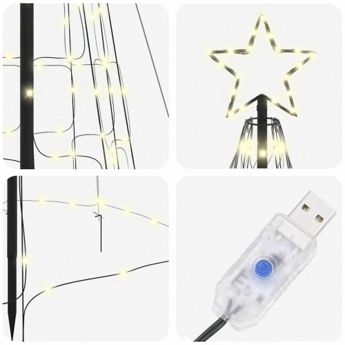 Led Ziemassvētku Koks Su 800 Led Silti Balts 400 Cm Dzelzs Vidaxl