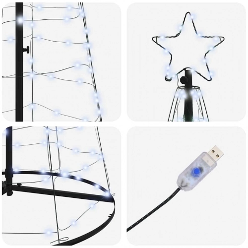 Led Ziemassvētku Koks Su 800 Led Vēsi Balts 400 Cm Dzelzs Vidaxl