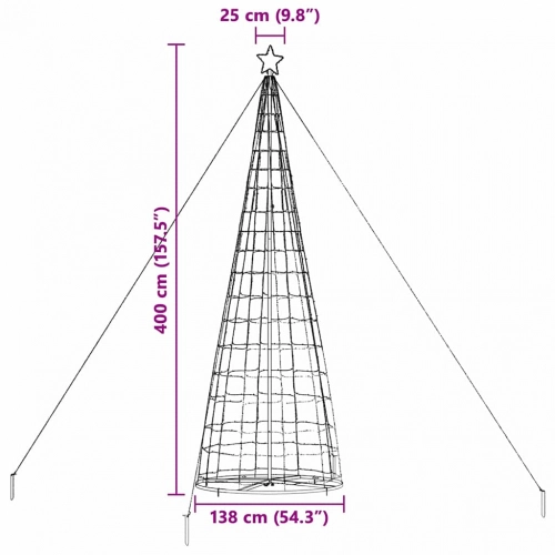 Led Ziemassvētku Koks Su 800 Led Vēsi Balts 400 Cm Dzelzs Vidaxl