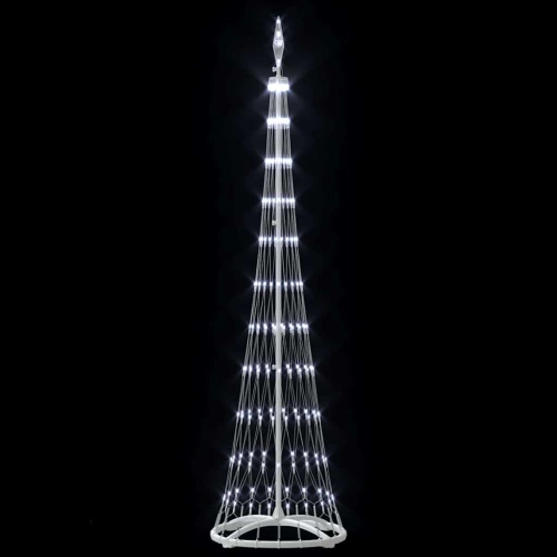 Led Ziemassvētku Koks Vēsi Balts 138.5 X 138.5 X 399 Cm Metāla Vidaxl