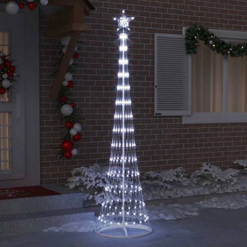 Led Ziemassvētku Koks Vēsi Balts 138.5 X 138.5 X 399 Cm Metāla Vidaxl