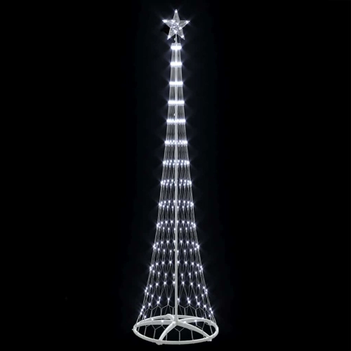 Led Ziemassvētku Koks Vēsi Balts 138.5 X 138.5 X 399 Cm Metāla Vidaxl
