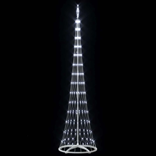 Led Ziemassvētku Koks Vēsi Balts 138.5 X 138.5 X 399 Cm Metāla Vidaxl