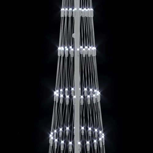 Led Ziemassvētku Koks Vēsi Balts 138.5 X 138.5 X 399 Cm Metāla Vidaxl