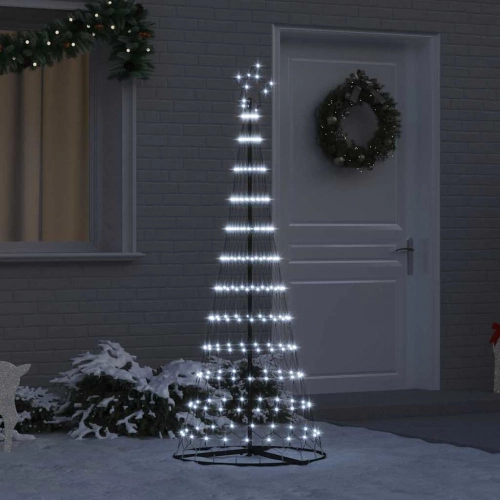 Led Ziemassvētku Koks Vēsi Balts 138.5 X 138.5 X 399 Cm Metāla Vidaxl