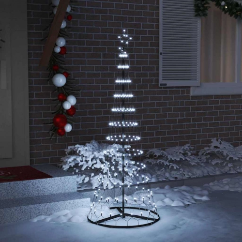 Led Ziemassvētku Koks Vēsi Balts 138.5 X 138.5 X 399 Cm Metāla Vidaxl