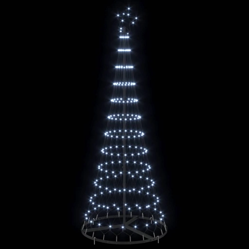 Led Ziemassvētku Koks Vēsi Balts 138.5 X 138.5 X 399 Cm Metāla Vidaxl