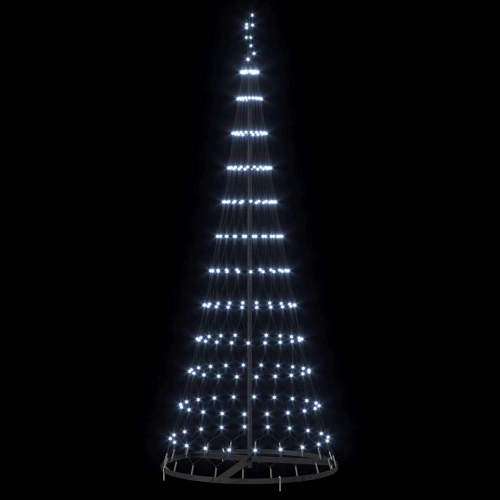 Led Ziemassvētku Koks Vēsi Balts 138.5 X 138.5 X 399 Cm Metāla Vidaxl