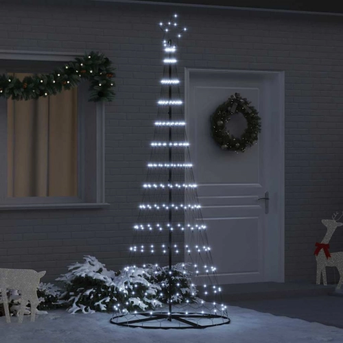 Led Ziemassvētku Koks Vēsi Balts 138.5 X 138.5 X 399 Cm Metāla Vidaxl