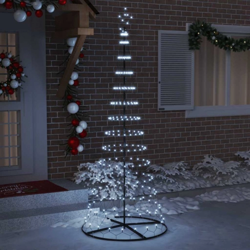 Led Ziemassvētku Koks Vēsi Balts 138.5 X 138.5 X 399 Cm Metāla Vidaxl