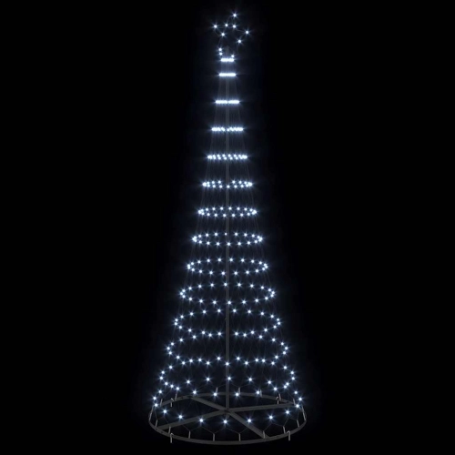 Led Ziemassvētku Koks Vēsi Balts 138.5 X 138.5 X 399 Cm Metāla Vidaxl
