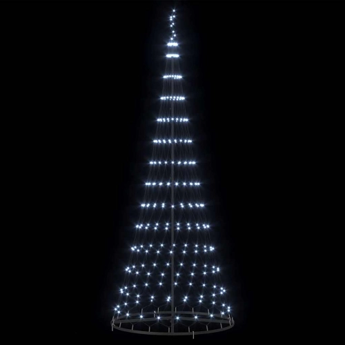 Led Ziemassvētku Koks Vēsi Balts 138.5 X 138.5 X 399 Cm Metāla Vidaxl