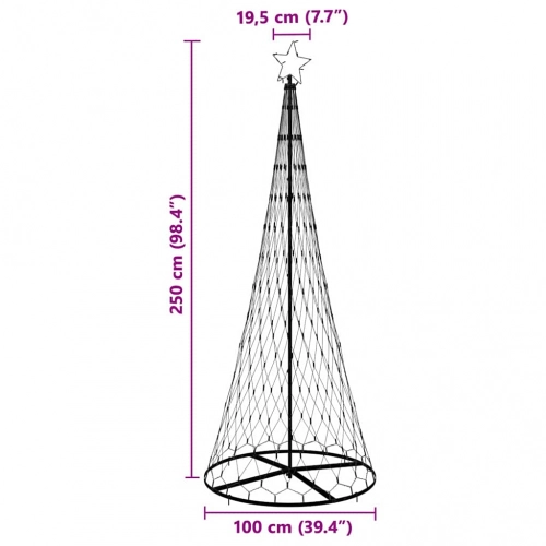 Led Ziemassvētku Koks Vēsi Balts 138.5 X 138.5 X 399 Cm Metāla Vidaxl