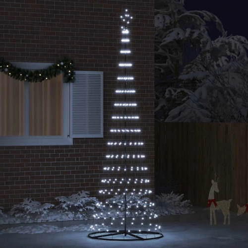 Led Ziemassvētku Koks Vēsi Balts 138.5 X 138.5 X 399 Cm Metāla Vidaxl