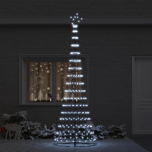 Led Ziemassvētku Koks Vēsi Balts 138.5 X 138.5 X 399 Cm Metāla Vidaxl