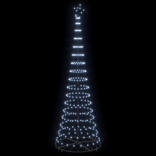 Led Ziemassvētku Koks Vēsi Balts 138.5 X 138.5 X 399 Cm Metāla Vidaxl