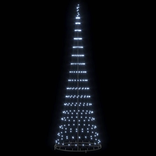 Led Ziemassvētku Koks Vēsi Balts 138.5 X 138.5 X 399 Cm Metāla Vidaxl