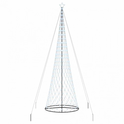 Led Ziemassvētku Koks Vēsi Balts 138.5 X 138.5 X 399 Cm Metāla Vidaxl
