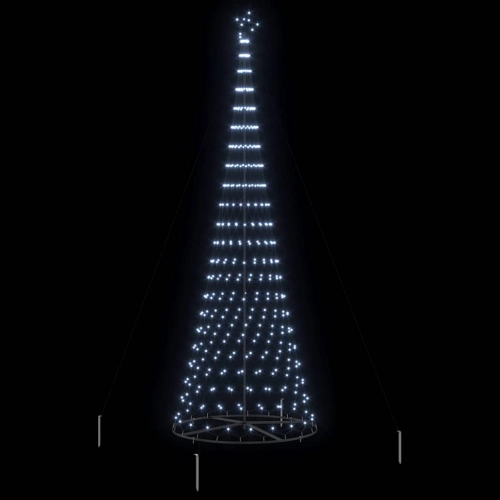 Led Ziemassvētku Koks Vēsi Balts 138.5 X 138.5 X 399 Cm Metāla Vidaxl