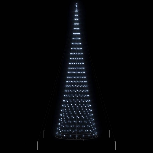 Led Ziemassvētku Koks Vēsi Balts 138.5 X 138.5 X 399 Cm Metāla Vidaxl