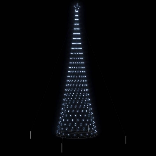 Led Ziemassvētku Koks Vēsi Balts 138.5 X 138.5 X 399 Cm Metāla Vidaxl